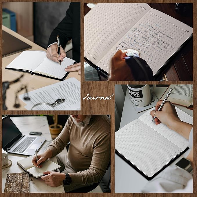 Leather Journal for Men Soft Cover 256 Pages Lined Journals for Writing A5 Lion Journaling Notebooks Vintage Inspirational Diary, 5.7" x 8.3", Grey