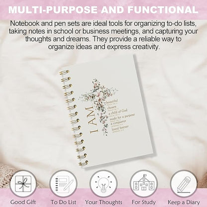 Inspirational Notebook - Christian Gifts, Daily Prayer Journal, Prayer Notebook, Spiral Bible Notebook, Christian Gifts Journal, Daily Prayer Journal, Christian Notebook for Women, 5.5x8.3 Inches
