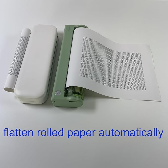 IOOIOO (auto Flatten Rolled Paper Inkless Portable Thermal Letter/A4 Printer, for Rolled Thermal Paper(Printing Lasting 2-15 Years or as Long as Laser Printer)