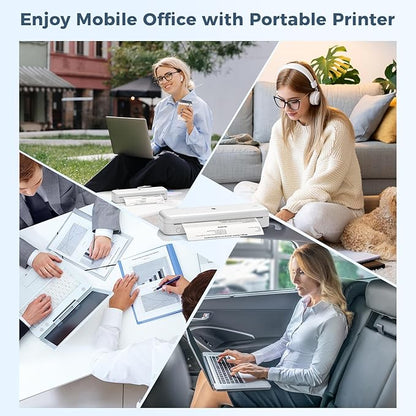 Phomemo M834 Ultra Portable Printer,(Upgraded) Wireless Bluetooth Thermal Printer 8.5" x 11"&A4, Compatible with iOS, Android & PC, Inkless Printer for Travel, Office, School,Home