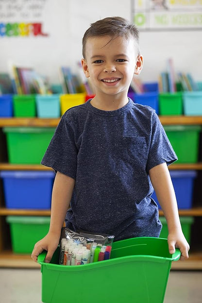 Storex Large Book Bin, 14.3 x 5.3 x 7 Inches, Yellow, Case of 6 (71119U06C)