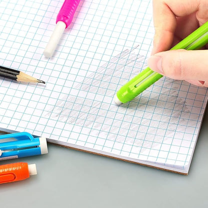 Retractable Mechanical Eraser Pen, Pen-Style Erasers Assorted Color, 4 Pack