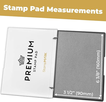 Premium Stamp Pad Large Size 3.5" x 6" - for Traditional Rubber Stamps - Felt Pad Gray Color
