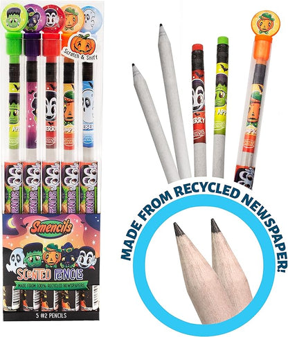 Scentco Halloween Smencils (2 Pack) - HB #2 Scented Pencils, 5 Count, Gifts for Kids, School Supplies, Classroom Rewards