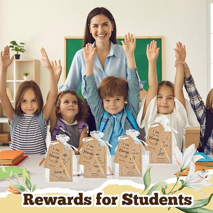 200 Pcs Bible Verse Sets Church Christian Gift Include 50 Scripture Notebooks 50 Bible Bamboo Pens 50 Thanks Tags 50 Organza Bags for Women Man Christian Party Gifts(Brown,Bible)