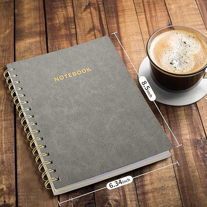 Spiral Notebook College Ruled Soft Cover Suede Aesthetic Note book 160 Pages 8.5" x 6.34" For Work Note taking,Journals For Writing School Office With Double-Sided Pocket,100GSM Thick Paper