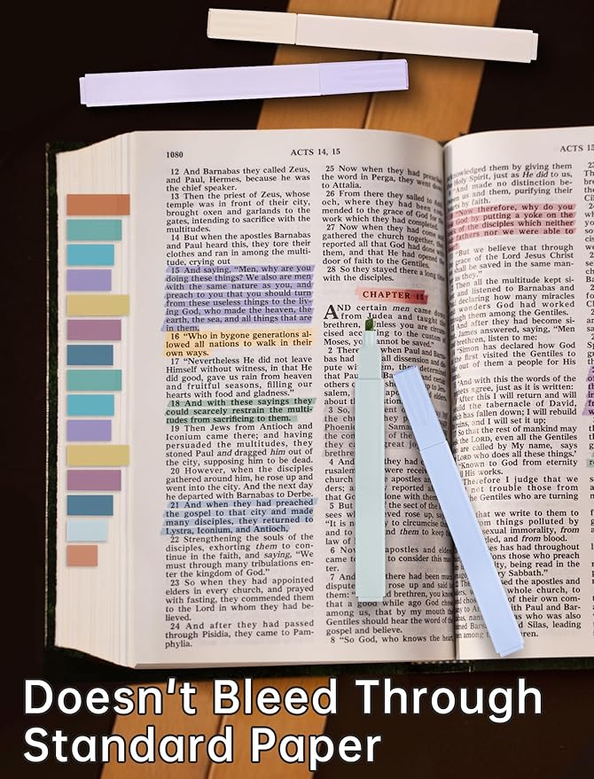 NiArt Bible Study Note-Taking Kit 6 Morandi Highlighters, 14 Gel Pens, 200 Sticky Notes - Non-Bleed, Eye-Friendly Colors for Journaling, Art, Organizing & Creative Projects, Fine Tip Precision Writing