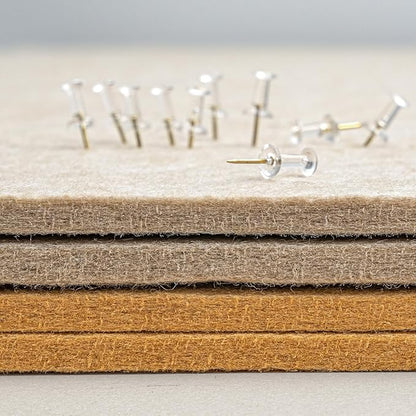 Large Bulletin Board - 60 x 36 Inches, Decorative Felt Pin Board for Wall - 5' x 3' Foldable Photo Display Board with Self-Adhesive Tape, Includes 20 Push Pins - Beige Brown