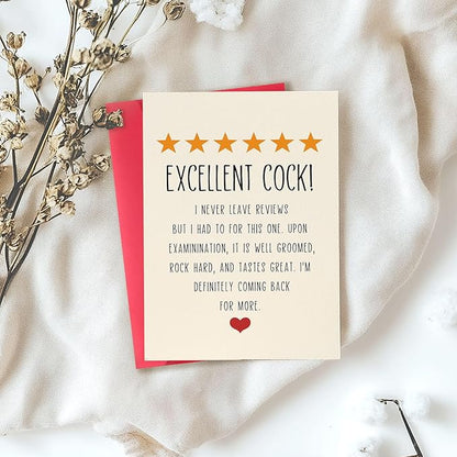 Funny Birthday Card for Husband from Wife, Humor 5-Star Greeting Card for Men, Birthday Gift for Him, Unique Birthday Decorations & Gifts for Men, Valentines Day Cards