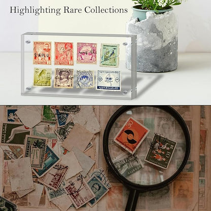 Dollar Bill Frame Display Acrylic Dollar Bill Holder 3.9X7.8Inch Thickened Frame for Dollar Bill Display Case Magnet Currency Display Frame Self Standing for Money Ticket Picture Photos Display Case