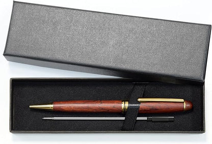 Cambond Ballpoint Pens Metal Pen - Wood Pen with Gift Box Fancy Pens Christmas Gift Nice Pens Set for Men Women Employee Journaling Executive Black Ink 1.0mm, 3 Pens with 3 Extra Refills