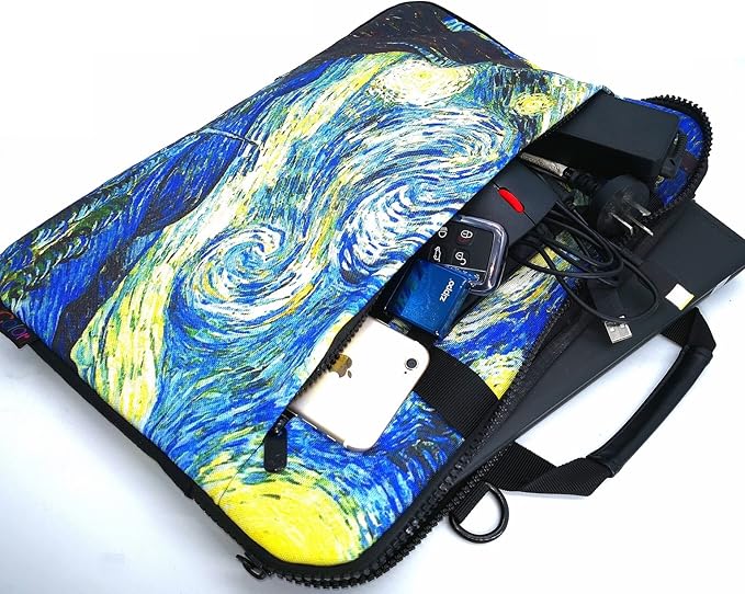 icolor 15" Laptop Shoulder Bag Sleeve Holder,14.2" 15.4 inch Computer Tablet Canvas Handbag Case Notebook Messenger Briefcase
