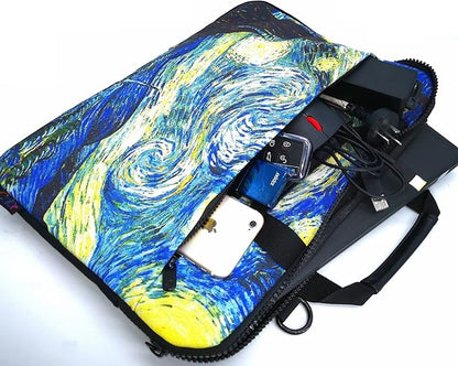 icolor 15" Laptop Shoulder Bag Sleeve Holder,14.2" 15.4 inch Computer Tablet Canvas Handbag Case Notebook Messenger Briefcase