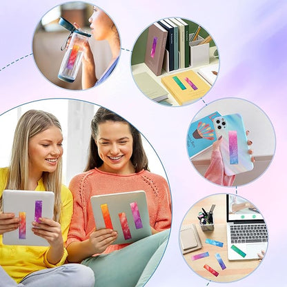 50PCS Calm Strips for Anxiety Sensory Stickers Calm Stickers for Relieve Adults Kids Teens Fidgets Stress Office&Classroom Supplies Anxiety Relief Items with Tactile Textured Surface(Watercolor)