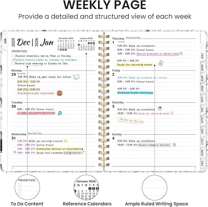 2026 Planner, Aesthetic Weekly and Monthly Planner for Women, Jan 2026 to Dec 2026, Hardcover 2026 Calendar Book with Monthly Tabs, Inner Pocket, Perfect for Office Home School - A4 (8.5" x 11"), Butterfly Grove