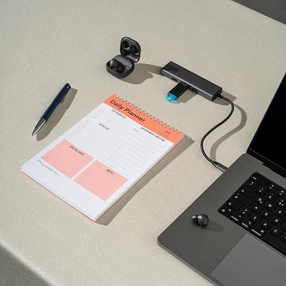 Daily Planner Notebook, To Do List Notepad, Spiral Notebook, Undated-52 Sheets-6.5" x 9.8" Checklist, Notebooks for Work, Personal Organizer Notepad, Daily Task Notebook (Orange)