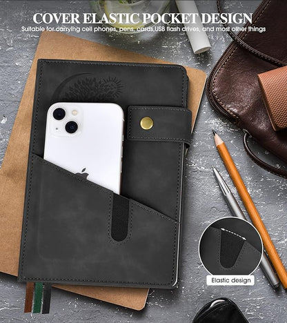 Lined Journal Notebook for Men, A5 Leather Journals for Writing Women, Hardcover Notebooks for Work,School,Note Taking,Travel,Business,Personal daily Diary,200 Page College Ruled (5.9" x 8.4")