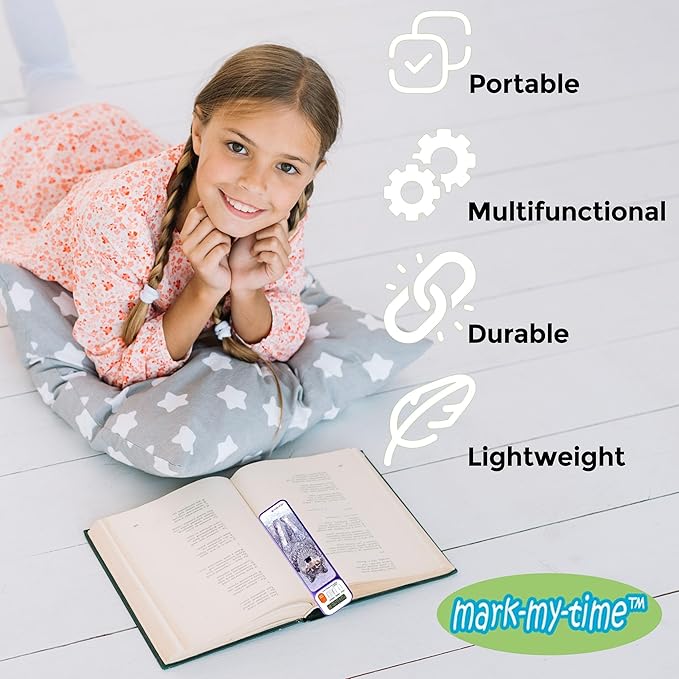 Mark-My-Time - Digital Bookmark - Mark My Time Reading Timer and Bookmark for Kids, Cool Bookmarks and Reading Incentives, Christmas Gift & Stocking Stuffer for Book Lovers - 3D Wolf