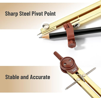 Mr. Pen- Compass for Geometry, Gold, Compass with Pencil, Drawing Compass Drawing Tool, Math Compass, Drafting Tools, Drawing Tools, Geometry Compass, Circle Drawing Tool, Geometry Set