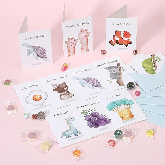 Mr. Pen- Funny Notecards with Envelopes, 24 Set, Funny Cards for Kids, Funny Geeting Cards for Kids, Blank Cards for Kids, Kids Cards, Fun Puns Blank Note Cards