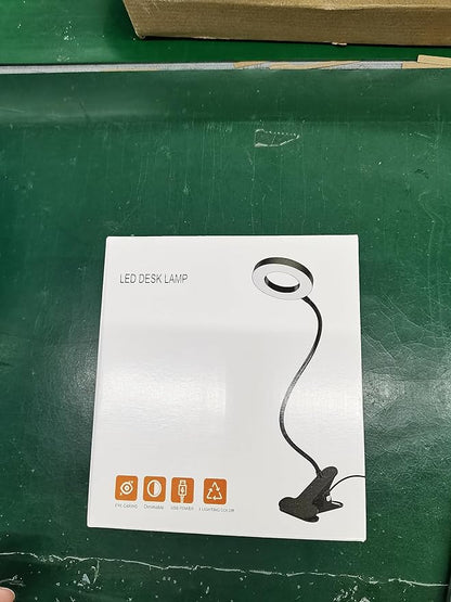 Desk Clip on Lamp for Reading Home Office, 10 Dimmable Brightness 3 Modes, Clamp Light for Bed Headboard, Craft