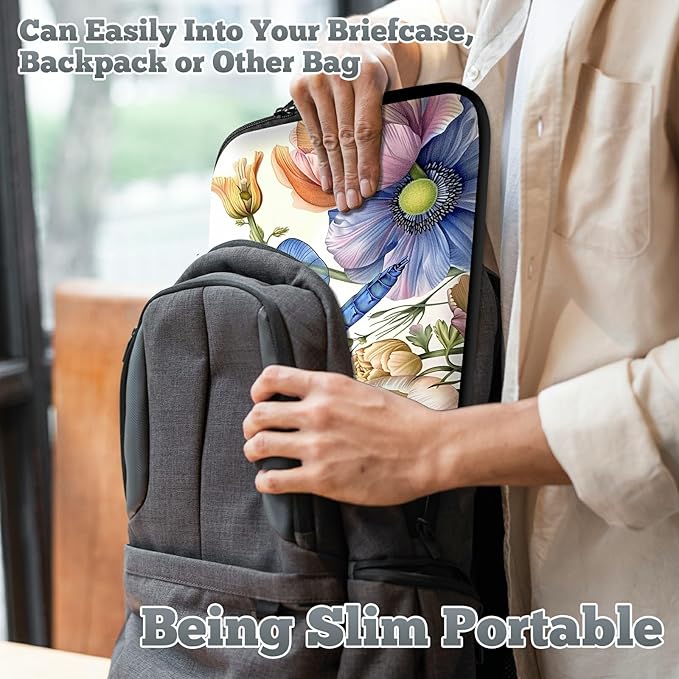 Universal Tablet Laptop Sleeve Case 10 inch, Blue Dragonfly Slim Carrying Case Durable Handbag Travel Laptop Bag for 7 to 10-inch Laptops/Notebook/Kids Tablet/ipad/eBook Readers