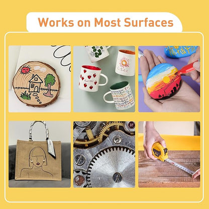 TOWON Permanent Markers 12 Assorted Colors - Waterproof Colored Fine Tip Pens Set, Home Office School Supplies for Kids, Adults Coloring