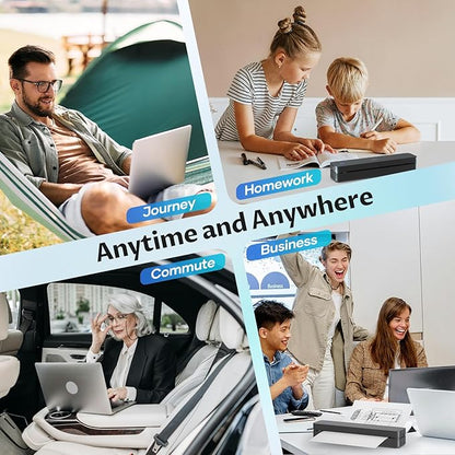 iDPRT Portable-Printer Wireless for Travel, Bluetooth Thermal Printer Support 8.5" x 11" US Letter&A4&A5 Size,300DPI Inkless Printers for Home Use,Compatible with Android and iOS Phone&Laptop,Black