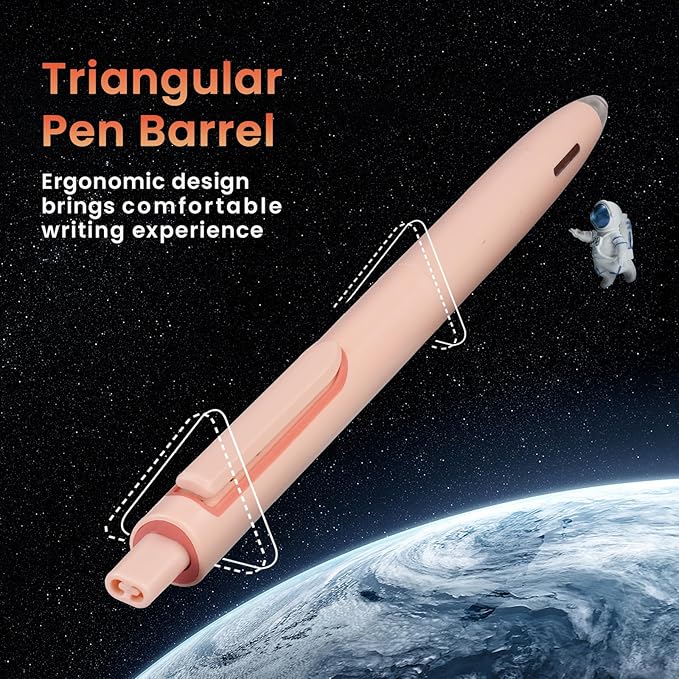 WRITECH Gel Pens Black Ink: Fine Point 0.5mm Retractable Pen 4ct No Smear for Journaling Smooth Writing Silent Click Up-Gel Pen Set