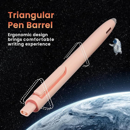 WRITECH Gel Pens Black Ink: Fine Point 0.5mm Retractable Pen 4ct No Smear for Journaling Smooth Writing Silent Click Up-Gel Pen Set