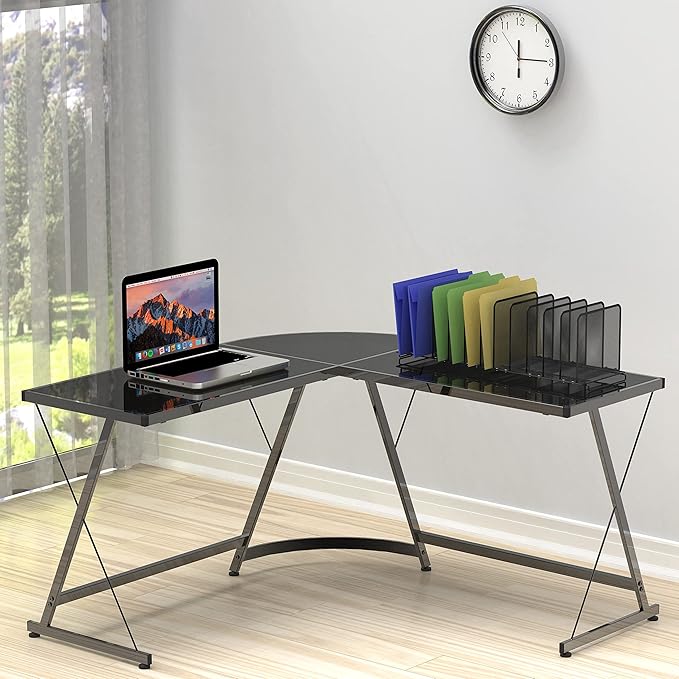 Simple Houseware 5 Section Upright File Sorter Organizer, Black - 2 Pack