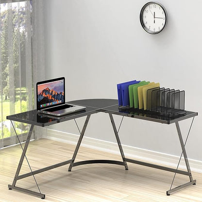 Simple Houseware 5 Section Upright File Sorter Organizer, Black - 2 Pack