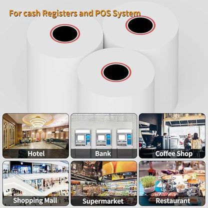 (100 Rolls) 2 1/4 x 50 Thermal Paper Receipt Rolls Premium Quality Paper fits all Credit Card Terminals BPA Free