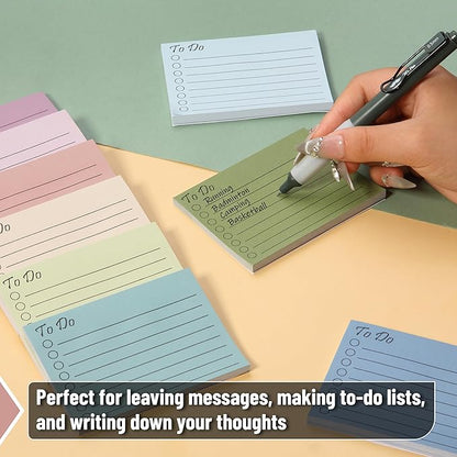Mr. Pen- to Do List Sticky Notes, 3"x4", 9Pads, 450 Sheets, Earth Pastel Colors, to Do List Notepad, Lined Sticky Notes, to Do List Planner, Daily to Do List Notepad, to Do Notepad, Todo List Notepad