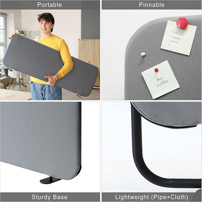 Desk Dividers, Portable Table Partition Screen Panel for Office, Workspace, Classroom, Student, Freestanding, Scratch Resiatance, 48"x18", Steel