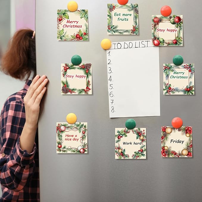 9 Pieces Vintage Christmas Sticky Note Vintage Design Christmas Self-Adhesive Note Pads Christmas Sticky Memo Notes for Xmas School Office Home Supplies Students Teachers Present 9 Styles