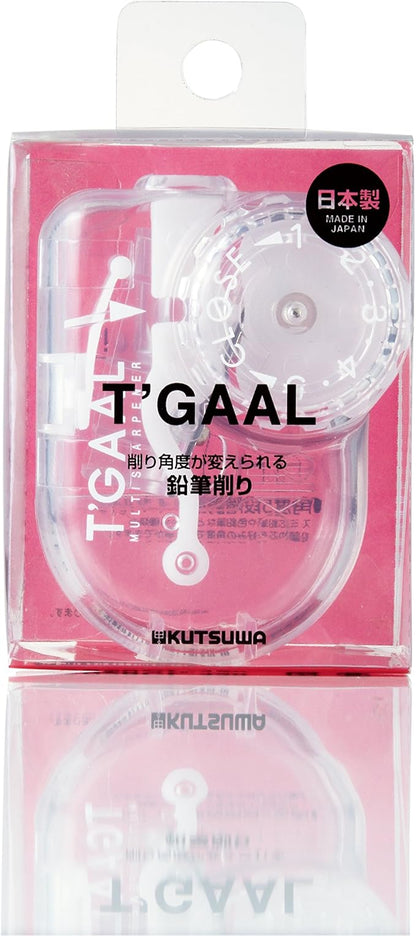 KUTSUWA Hi LiNE T'GAAL Angle Adjustable Pencil Sharpener, Clear (RS028CL)