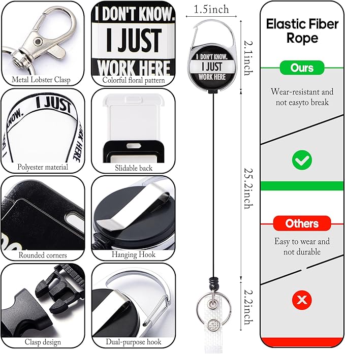 Lanyards for ID Badges Cute Id Badge Holder with Lanyard Retractable Badge Reel Clip Funny Name Tags Keychain for Teacher Doctor Student Women Men Nurse Accessories for Work