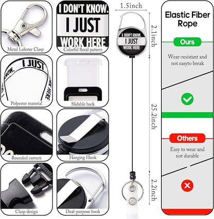 Lanyards for ID Badges Cute Id Badge Holder with Lanyard Retractable Badge Reel Clip Funny Name Tags Keychain for Teacher Doctor Student Women Men Nurse Accessories for Work