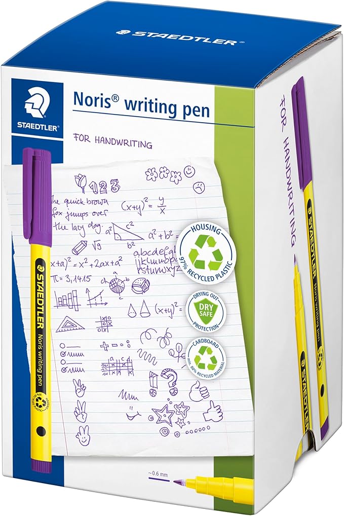 STAEDTLER 307-6 CT50 Noris Handwriting Pen - Violet (Tub of 50)