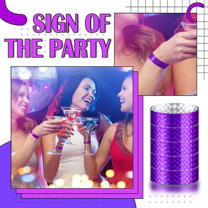 Epakh 600 Pcs Paper Wristbands Neon Wrist Bands Waterproof Handbands for Events Lightweight Concert Wristbands Neon Colored Adhesive Wrist Band for Party