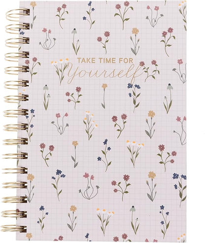 Graphique Hardbound Spiral Journal | Dainty Floral Design | Premium Paper | Notebook | Diary | Lists | Record Month and Date | Great Gift | 160 Ruled Pages | 6.25” x 8.25”