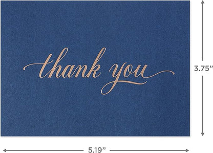Hallmark Pack of Thank You Cards, Elegant Silver Foil (40 Thank You Notes with Envelopes)