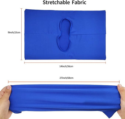 Dark Blue Stretchable Jumbo Book Covers, Washable Reusable Book Protector fits Hardcover Textbooks up to 9" x 12" Office Supply with Free Sticker Labels (1 Pack, Dark Blue)