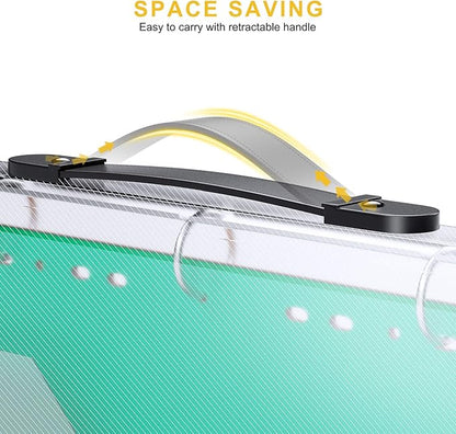 ABC life Zipper Binder with 8 Insertable Plastic Dividers, Document Folder 3 Ring Binder,Retractable Handle, Perfect for School,Project Organization, Holds 300 A4/Letter Size Papers,Black Transparent