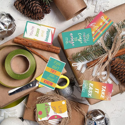 Jinei 300 Inspirational Affirmation Cards Positive Motivational Cards Small Mini Encouragement Quotes for Women Mother's Day Church(Line Flower)