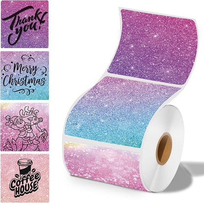 2inch Square Thermal Labels Self-Adhesive, 140 Sheets/Roll Printer Labels for Business and Home, Thermal Sticker for/Shipping/Packaging/DIY Logo Design/Thanks Card/Inventory