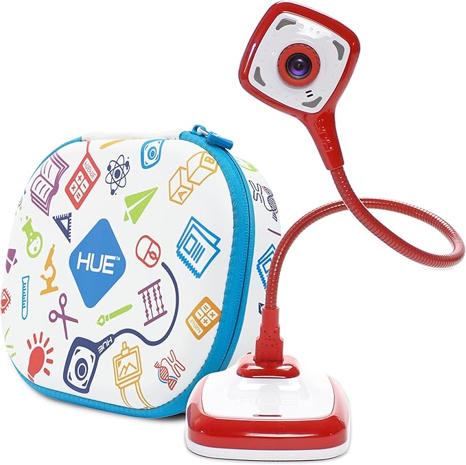 HUE HD Pro Flexible USB Video and Document Camera/Visualiser (Red Camera with White Carry Case)