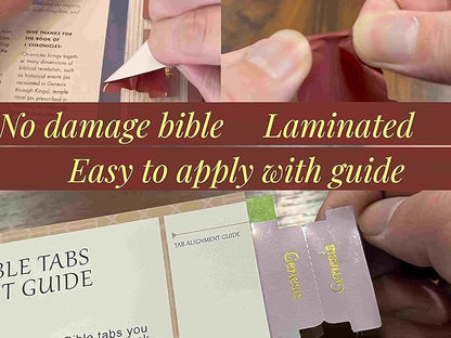 Thinkor Laminated & Repostion Bible Tabs, Gold Foil Large Print Christian Gift for Women and Men, Easy to Read and Apply Bible Journaling Tabs (Gold Earth Tone)