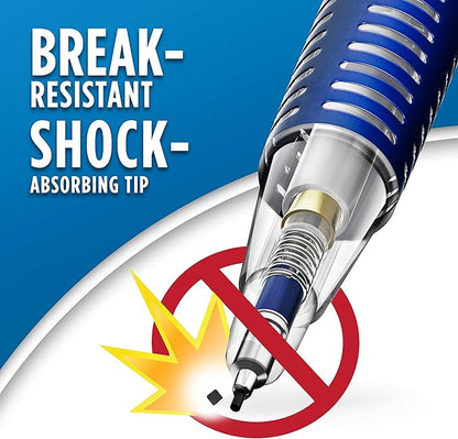 Paper Mate Clearpoint Mechanical Pencils 0.5mm, Break Resistant HB #2 Lead, School Supplies, Art Supplies, Drawing Supplies, Sketching Pencils, 2 Pencils, Black, 1 Lead Refill Set, 2 Erasers